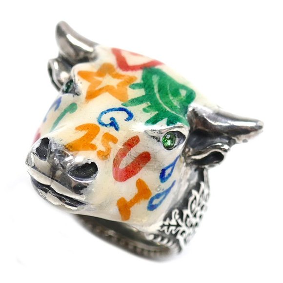 GUCCI Anger Forest Bull 925 Sterling Silver Ring, Size 14, 17.8g, Women's - Picture 1 of 8